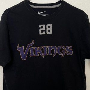 Men's Nike Black Minnesota Vikings Team Peterson 28 Regular Fit T Shirt M